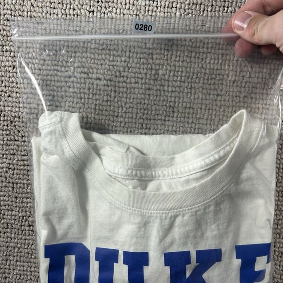 Nike Duke Blue Devils Graphic Shirt Mens Large White Spell Out University NCAA - Picture 7 of 7